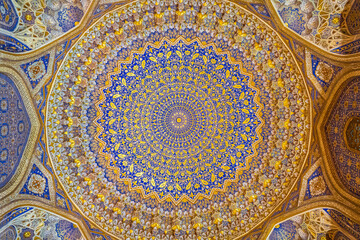 Tillya-Kari Golden Madrasah, amazing asian architecture, Samarkand, Uzbekistan