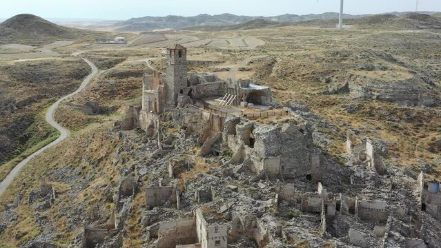 Roden village destroyed in a bombing during the Spanish Civil War, Saragossa, Aragon, Spain