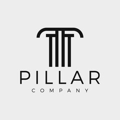Simple iconic pillar logo design 