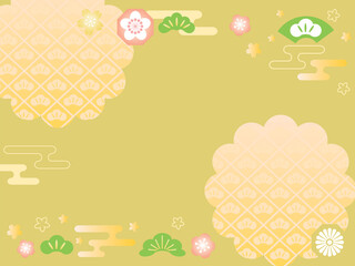お正月の金色の背景イラスト
