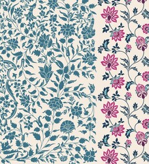 wedding card design, traditional paisley floral pattern , royal India	