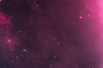 Star systems and luminous nebulae. Panorama, HDR galaxy neighborhood map.