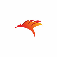 phoenix fly flame logo design