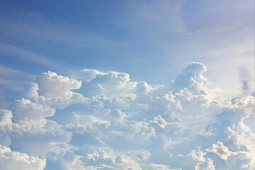 Naklejka na ściany i meble blue sky white cloud shape nature background