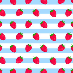 Fruit pattern.Cute fresh mix fruits Strawberry isolated on white background.Design for print screen backdrop tile wallpaper.Summer concept. jpeg image jpg seamless pattern with strawberries. Great for