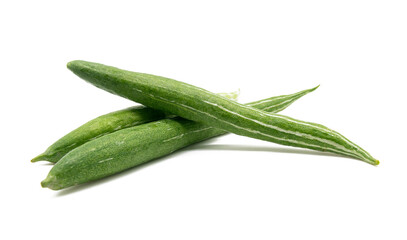 Three Snake gourd isolated on white background