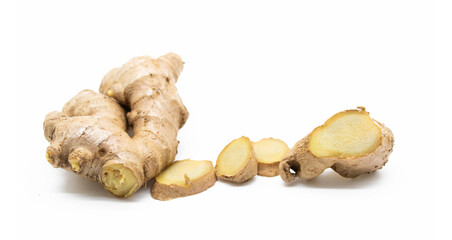 single fresh ginger on background, Ginger root