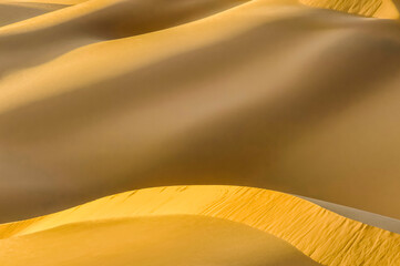 Close up of sand dune on the Oman Saudi Arabia highway 