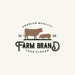 Farm logo vintage concept design