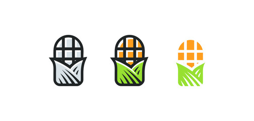 Simple set of corn icon vector design