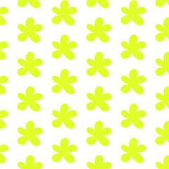 seamless pattern with yellow flowers on white background