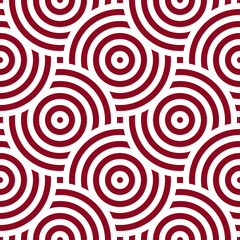 Materiał do szycia White rings seamless pattern with burgundy background.