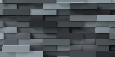 Three-dimensional texture, background of volumetric multi-level bricks.