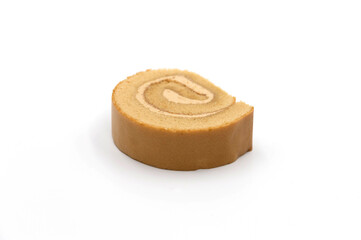 cappuccino cake roll on white