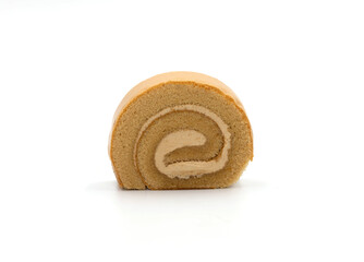 cappuccino cake roll on white