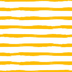 Horizontal yellow brush stripes seamless pattern.