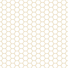 White honeycomb seamless pattern with beige background.
