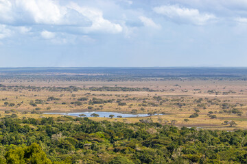 Fototapeta na wymiar Isimangaliso Wetland Park landscape, South Africa. Beautiful panorama from South Africa.