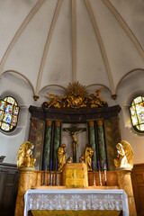 Innenansicht der Pfarrkirche Albstadt-Lautlingen im Zollernalbkreis in Baden-Württemberg
