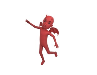 Devil character floating in the airin 3d rendering.