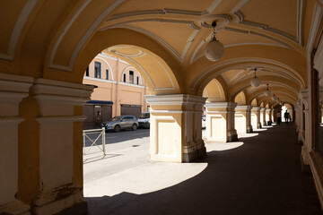 Perspective view of department store arcade. 