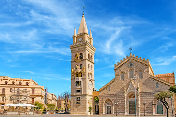 Fototapeta na wymiar Panoramic view of the Cattedrale di Santa Maria in Cagliari - the capital of the Italian island of Sardinia