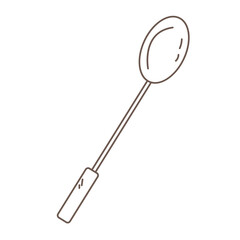dessert spoon in doodle. tableware for eating