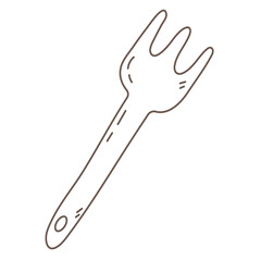 fork in doodle. tableware for eating