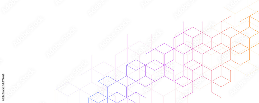 Wall mural abstract geometric background with isometric blocks, polygon shape pattern