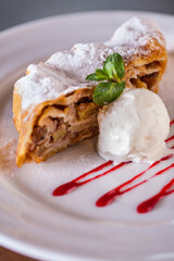 Strudel with apples and walnuts