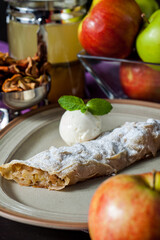 Strudel with apples and walnuts