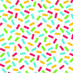 Building plastic toy bricks or child blocks construction flat cartoon illustration element isolated clipart building blocks, color vector icon