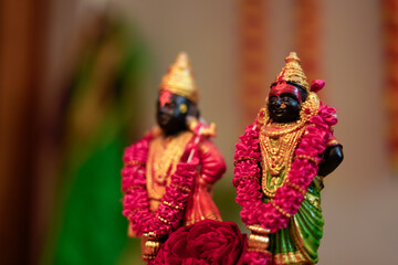 God and Goddess Vitthal Rakhumai Statue in hinduism