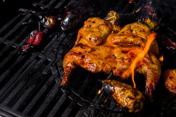 Chicken tabaka in grilled paprika marinade