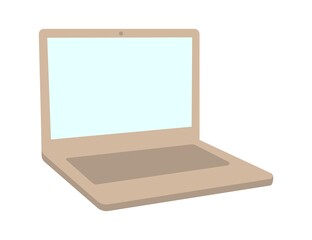  laptop with blank white screen isolated on white background. Vector illustration.