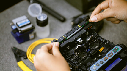 Fiberoptic Fusion Splicing Technician , Internet cable connection, fiber optic fusion splicing...