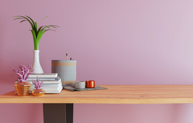 minimal interior style poster Mock up the living room wall in white with modern sofa and decorations in the living room...copy space. 3D rendering.