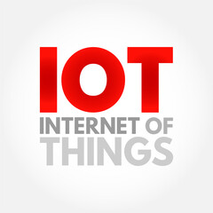 IOT Internet Of Things - physical objects that are embedded with sensors, software, and other technologies that connect and exchange data with other devices over the Internet, acronym text concept
