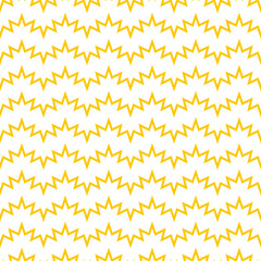 White seamless pattern with yellow zig zag design.