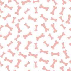 Pink bone treat seamless pattern.
