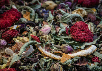 fruit tea made from dried flowers and berries