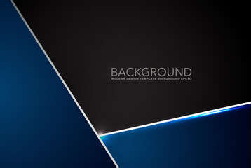 abstract metallic black blue frame sport design concept innovation background - Vector	