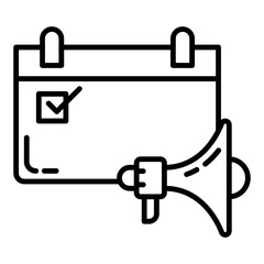 promotion schedule icon on transparent background