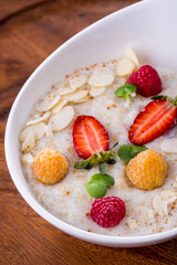 Oatmeal with berries and fruits