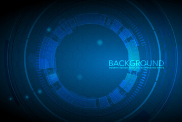 Vector illustration white gear wheel on circuit board, Hi-tech digital technology and engineering, digital telecoms technology concept, Abstract futuristic- technology on blue color background