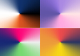 Set of conical gradient radial glossy background - obrazy, fototapety, plakaty