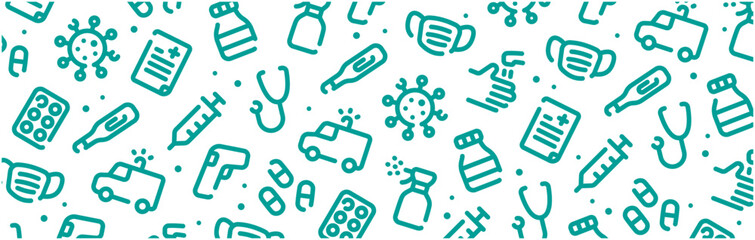 Hygiene and infectious disease icon pattern background wide banner