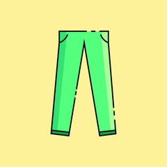 simple flat color pants vector illustration