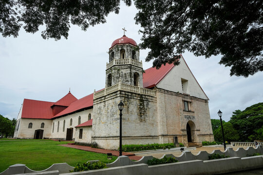 Siquijor, Philippines - June 2022: The San Isidro Labrador Parish Church commonly known as Lazi Church, is a Roman Catholic church in Siquijor on June 22, 2022 in Lazi, Siquijor, Philippines.