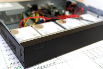 installation of hard drives in a video surveillance system, video surveillance